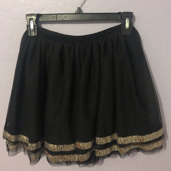 Girls Cherokee black skirt with gold sequins - Picture 3 of 5